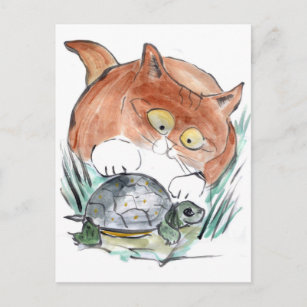 Turtle Tag - Kitten says You're it! Postcard