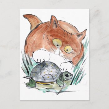 Turtle Tag - Kitten Says You're It! Postcard by Nine_Lives_Studio at Zazzle