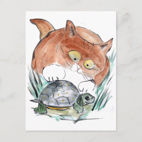 Turtle Tag _ Kitten says Youre it Postcard