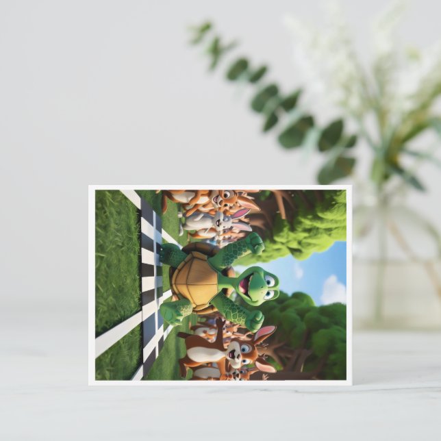 Turtle the winner. holiday postcard (Standing Front)