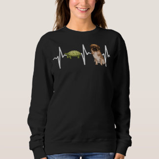 Turtle Tibetan Spaniel Heartbeat Dog Sweatshirt