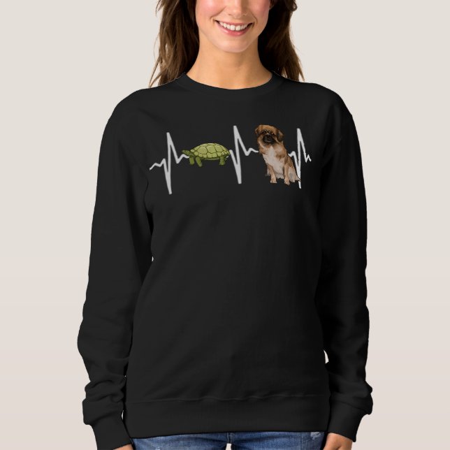 Turtle Tibetan Spaniel Heartbeat Dog Sweatshirt (Front)