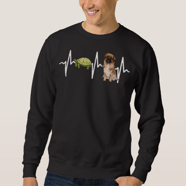 Turtle Tibetan Spaniel Heartbeat Dog Sweatshirt (Front)