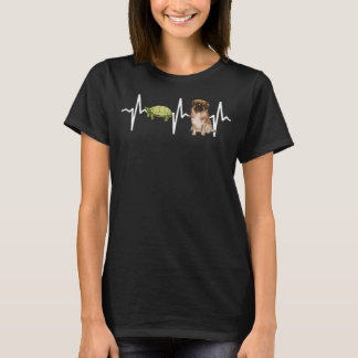 Turtle Tibetan Spaniel Heartbeat Dog T-Shirt