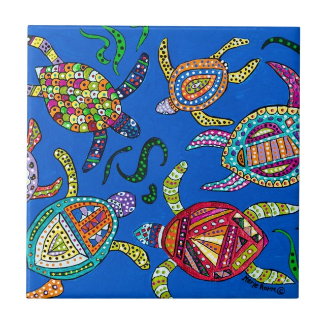 Turtle Time Ceramic Tile (Front)