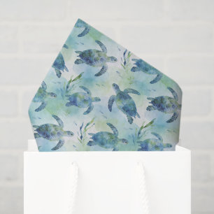 Turtle Tissue Paper, Watercolor Sea Turtle Gift Paper