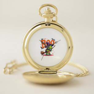 Turtle Tortoise Boo Witch Trick Or Treat Halloween Pocket Watch