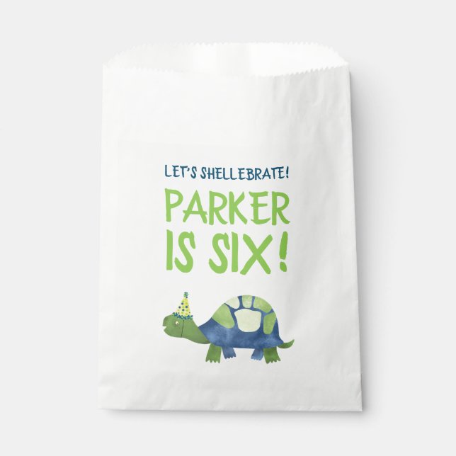 Turtle Tortoise Party Favor Bags (Front)