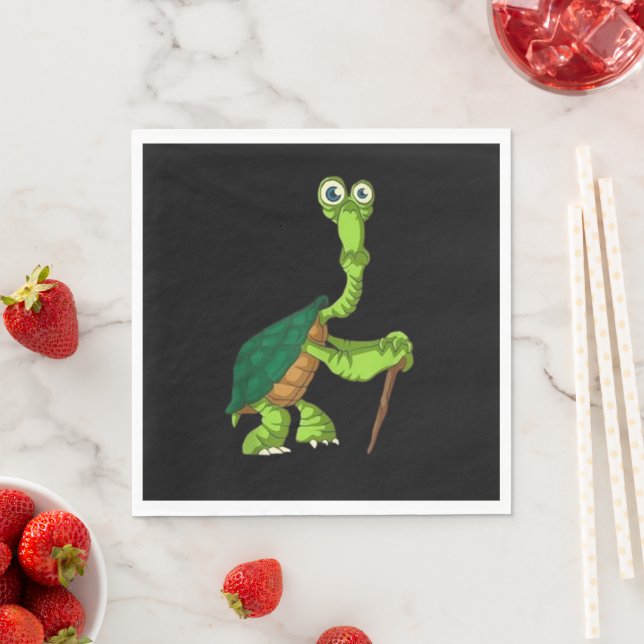 Turtle Tortoise Retired Funny Standing Turtle Reti Napkins (Insitu)