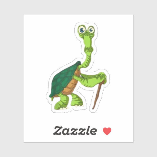 Turtle Tortoise Retired Funny Standing Turtle Reti Sticker (Sheet)