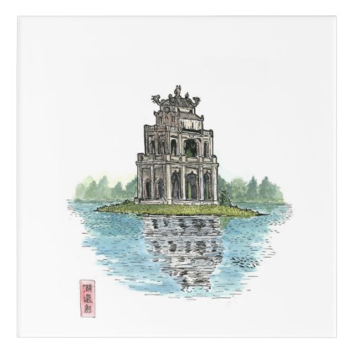 Turtle Tower Hanoi Vietnam Acrylic Print
