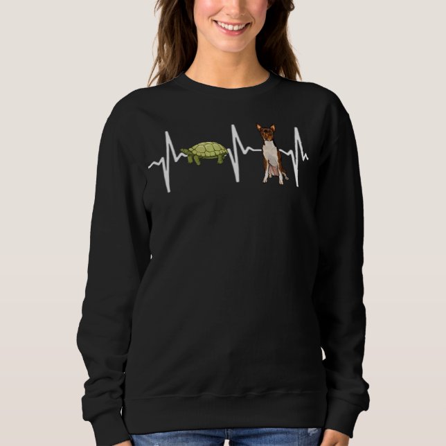 Turtle Toy Fox Terrier Heartbeat Dog Sweatshirt (Front)