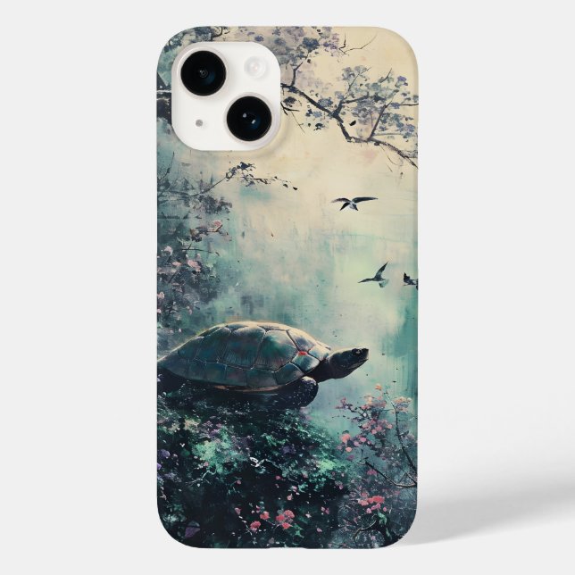 Turtle Tranquility Blossom Case-Mate iPhone Case (Back)