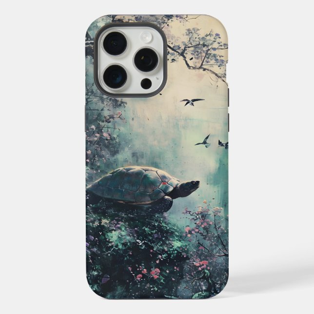 Turtle Tranquility Blossom Iphone Case (Back)