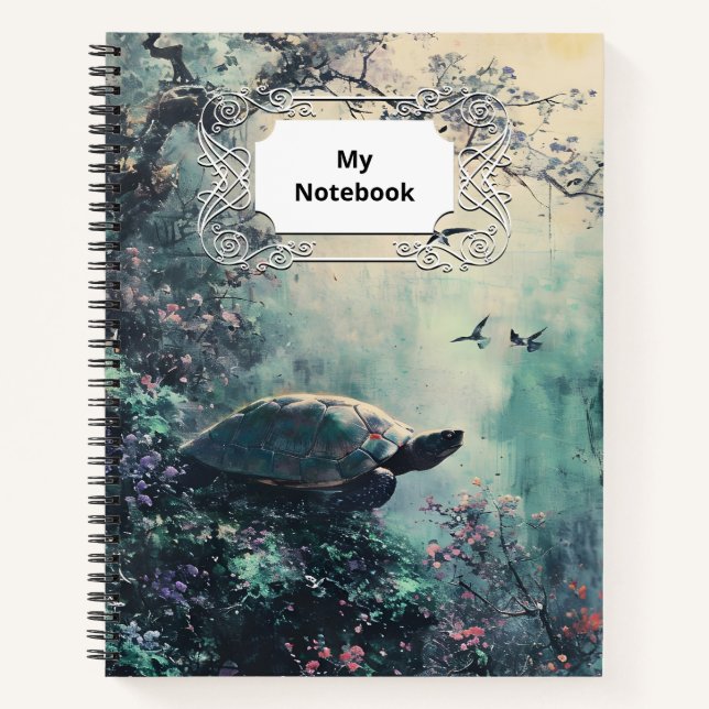 Turtle Tranquility Blossom Notebook (Front)
