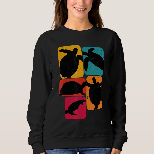 Turtle turtles Retro Design Sweatshirt (Front)