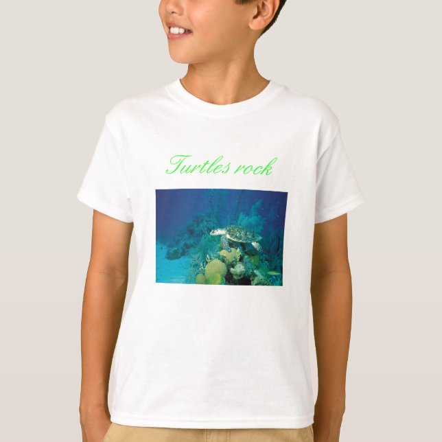turtle, Turtles rock - Customized T-Shirt (Front)