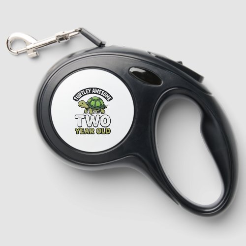 Turtle Two Year Old Birthday Vintage Engraving Shi Retractable Pet Leash
