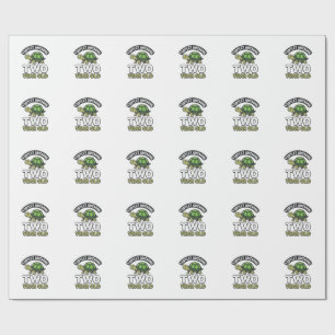 Turtle Two Year Old Birthday Vintage Engraving Shi Wrapping Paper