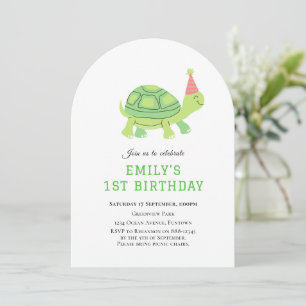 Turtle Under the sea 1st birthday invitation