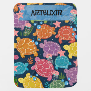 Turtle Under the Sea Baby Blanket