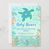 Turtle Under The Sea Baby Shower Invitations (Front)