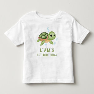 Turtle Under the sea first birthday Toddler T-shirt