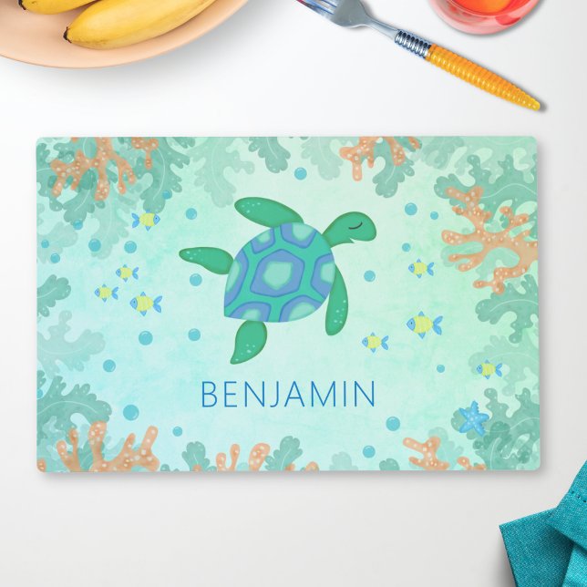 Turtle Under The Sea Personalized Placemat (Creator Uploaded)