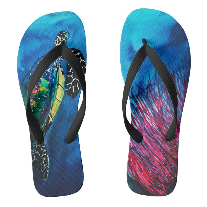 coral reef flip flops