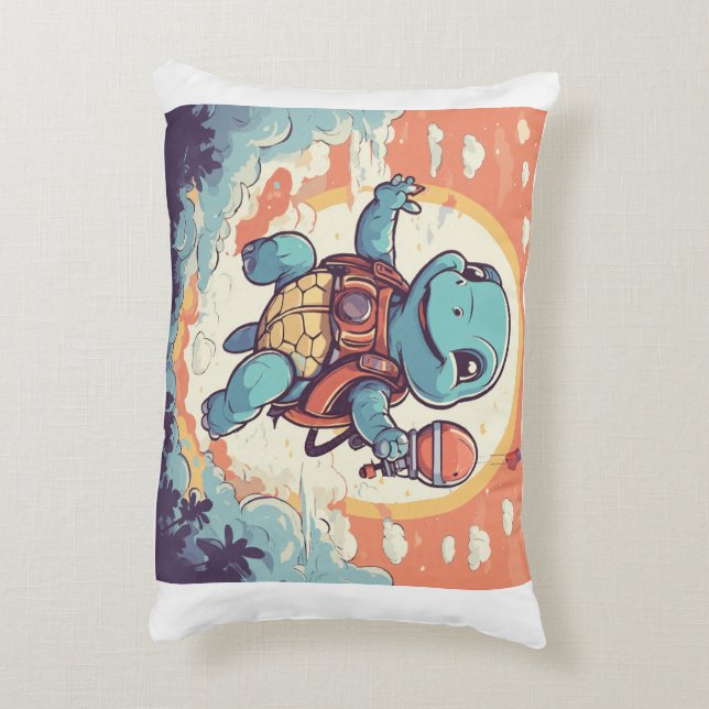 Turtle vector Illustration Accent Pillow (Back(Vertical))