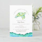 Turtle Watercolor | Ocean Life Baby Shower Invitation (Standing Front)