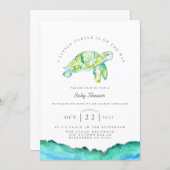 Turtle Watercolor | Ocean Life Baby Shower Invitation (Front/Back)