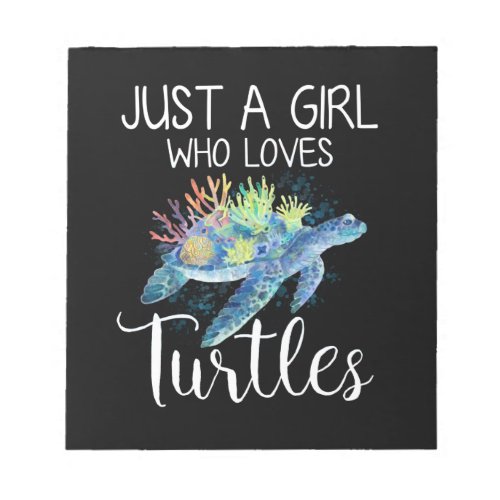 Turtle Watercolor Sea Ocean Just A Girl Who Loves Notepad