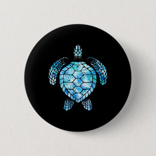 Turtle Watercolor Tie Dye Sea Ocean Save Planet Ea Button