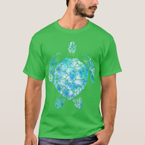 Turtle Watercolor Tie Dye Sea Ocean Save Planet Ea T_Shirt