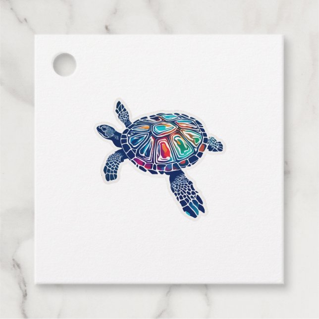 Turtle Waterturtle Favor Tags (Front)