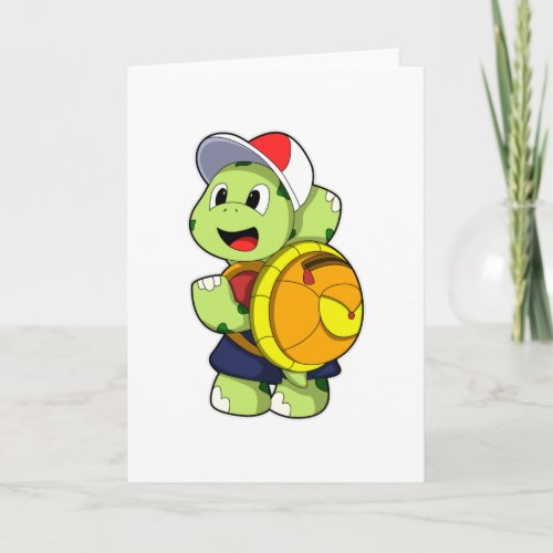 Turtle with Backpack  Cap Card