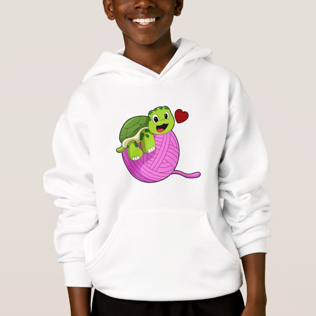 Turtle with Ball of Wool Hoodie (Front)