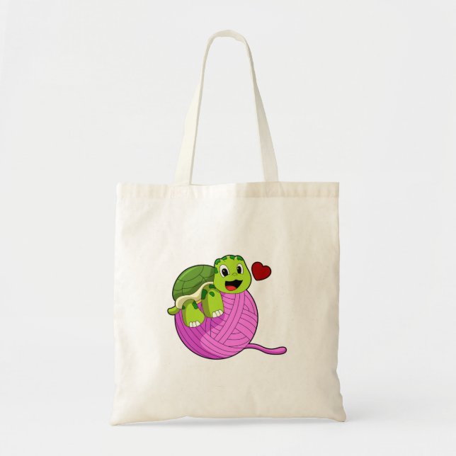 Turtle with Ball of Wool Tote Bag (Front)