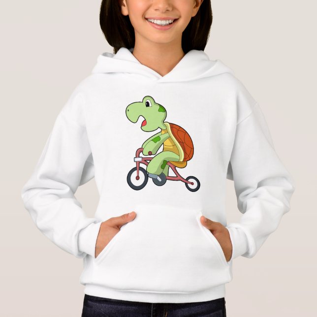 Turtle with Bicycle Hoodie (Front)