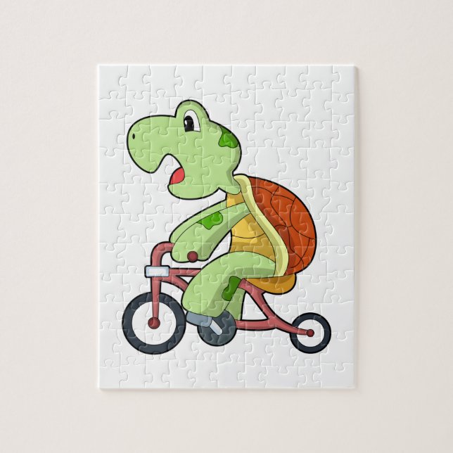 Turtle with Bicycle Jigsaw Puzzle (Vertical)