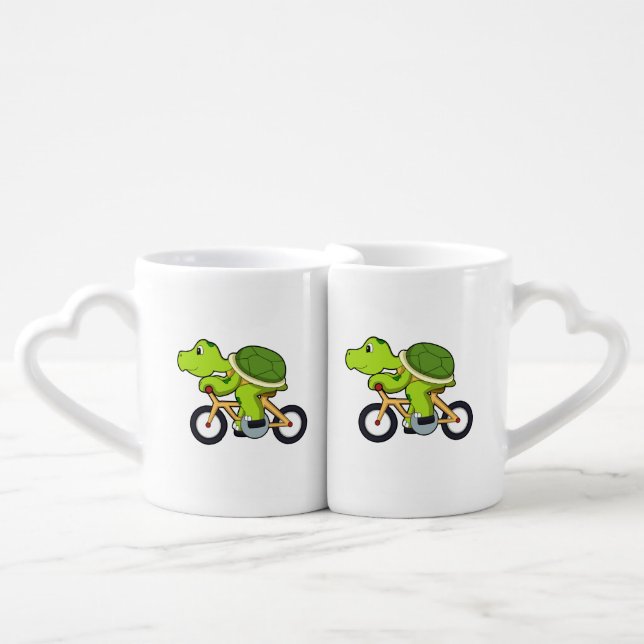 Turtle with Bicycle.PNG Coffee Mug Set (Front Nesting)