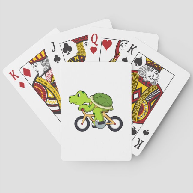 Turtle with Bicycle.PNG Poker Cards (Back)