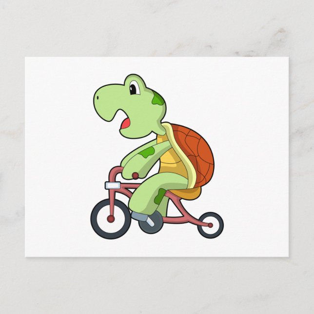 Turtle with Bicycle Postcard (Front)