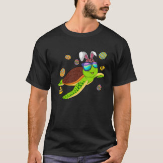Turtle With Bunny Ears Easter Day Cute Boys Girls  T-Shirt