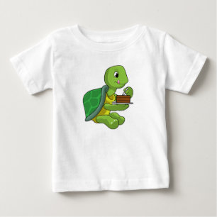 Turtle with Cake Baby T-Shirt