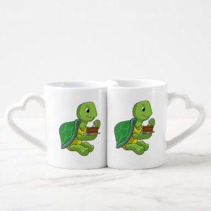 Turtle with Cake Coffee Mug Set