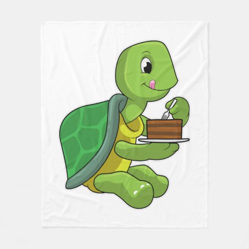 Turtle with Cake Fleece Blanket