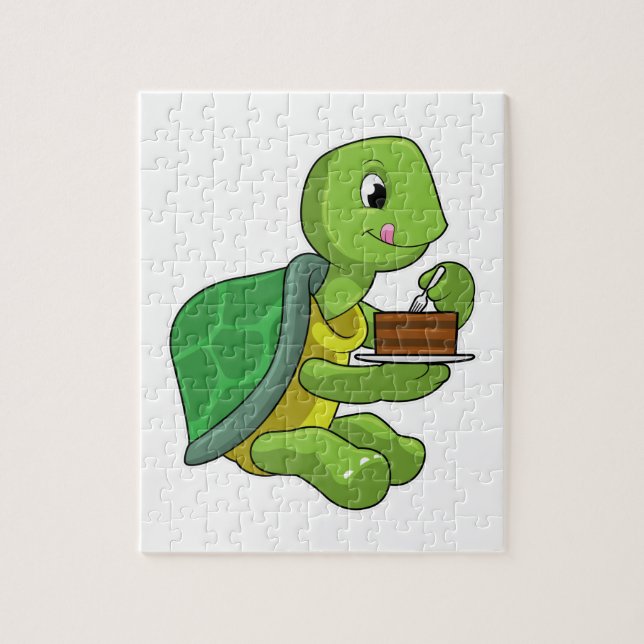 Turtle with Cake Jigsaw Puzzle (Vertical)