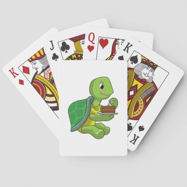 Turtle with Cake Poker Cards (Back)